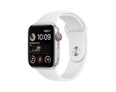 Apple Watch SE GPS + Cellular Koperta 44mm z Aluminium w kolorze Srebrnym z Paskiem sportowym w kolorze Białym