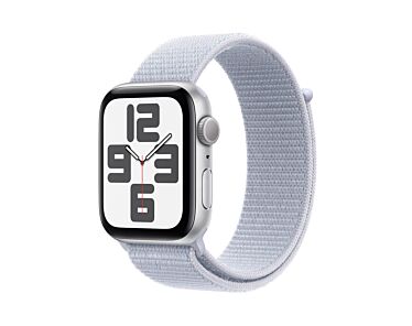 Apple Watch SE GPS Koperta 44mm z Aluminium w kolorze Srebrnym z Opaską sportową w kolorze Błękitnego obłoku