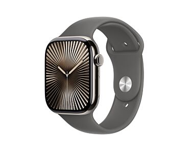 Apple Watch Series 10 GPS + Cellular Koperta 42mm z Tytanu w kolorze Naturalnym z Paskiem sportowym w kolorze Górskiej szarości - S/M