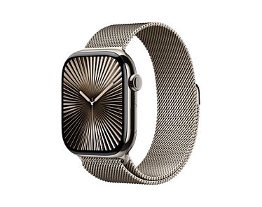 Apple Watch Series 10 GPS + Cellular Koperta 46mm z Tytanu w kolorze Naturalnym z Bransoletą mediolańską w kolorze Naturalnym - M/L-OUTLET
