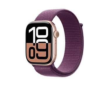 Apple Watch Series 10 GPS Koperta 46mm z Aluminium w kolorze Różowego złota z Opaską sportową w kolorze Dojrzałej śliwki
