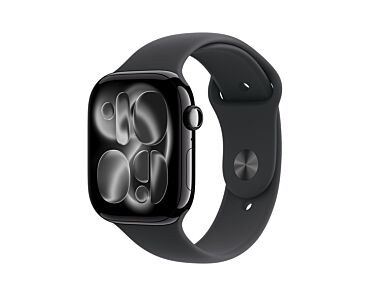 Apple Watch Series 11 GPS + Cellular Koperta 46mm z Aluminium w kolorze Onyksu z Paskiem sportowym w kolorze Czarnym - S/M - Outlet