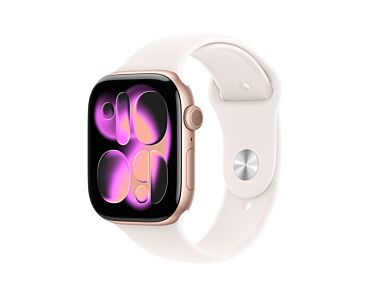 Apple Watch Series 11 GPS Koperta 42mm z Aluminium w kolorze Różowego złota z Paskiem sportowym w kolorze Łagodnego różu - S/M - Outlet