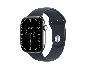 Apple Watch Series 12 GPS + Cellular Koperta 46mm z Tytanu w kolorze Naturalnym z Paskiem sportowym w kolorze Granatu - S/M