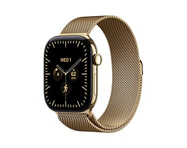 Apple Watch Series 12 GPS + Cellular Koperta 46mm z Tytanu w kolorze Żywego złota z Bransoletą mediolańską w kolorze Żywego złota - S/M