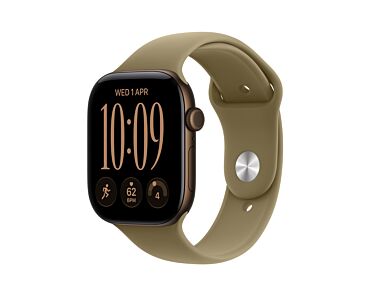 Apple Watch Series 12 GPS Koperta 46mm z Aluminium w kolorze Ciemnego brązu z Paskiem sportowym w kolorze Oliwki - M/L