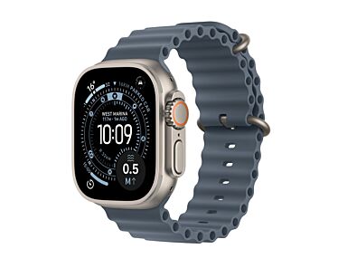 Apple Watch Ultra 3 GPS + Cellular Koperta 49mm z Tytanu w kolorze Naturalnym z Paskiem Ocean w kolorze Marynarskiego granatu - Outlet