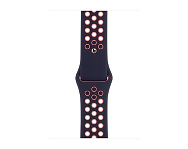 Apple Pasek sportowy Nike  w kolorze niebieskoczarnym/jasnego mango do koperty 44mm / 45mm / 46mm / 49mm - rozmiar S/M/L