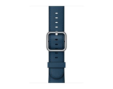 Apple Skórzany pasek z klamrą klasyczną w kolorze kosmicznego błękitu do koperty 42mm / 44mm / 45mm / 46mm / 49mm - rozmiar M/L