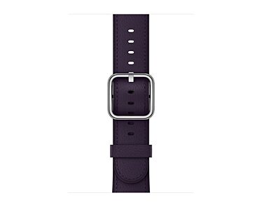 Apple Skórzany pasek z klamrą klasyczną w kolorze ciemnego bakłażana do koperty 42mm / 44mm / 45mm / 46mm / 49mm - rozmiar M/L