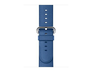 Apple Skórzany pasek z klamrą klasyczną w kolorze morskiego błękitu do koperty 42mm / 44mm / 45mm / 46mm / 49mm - rozmiar M/L