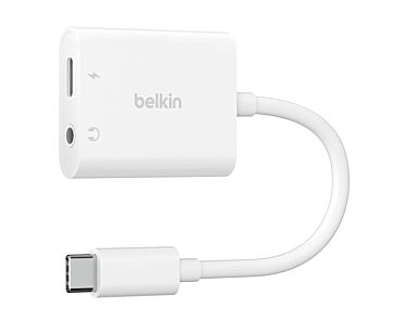 Belkin Adapter do wyjścia audio 3,5mm i ładowania USB-C do iPhona - Biały-1.jpg