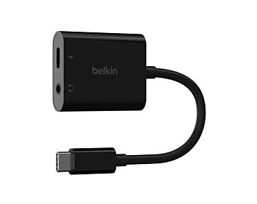 Belkin Adapter do wyjścia audio 3,5 mm i ładowania USB-C do iPhona - Czarny
