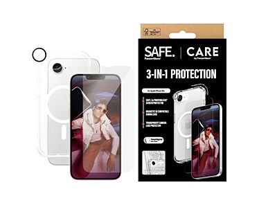 CARE by PanzerGlass Fashion 3w1 Zestaw ochronny Etui+Szkło+Lens do iPhone 16e