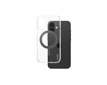 CARE by PanzerGlass Feature Kickstand Etui do iPhone 16 z czarną stopką kompatybilną z MagSafe - Przezroczyste-1.jpg