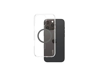 CARE by PanzerGlass Flagship Etui do iPhone 16 Pro Max z czarnym MagSafe - Przezroczyste
