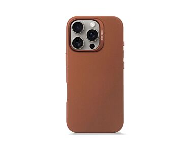 Decoded Leather Backcover Etui skórzane do iPhone 16 Pro kompatybilne z MagSafe - Brązowe-1.jpg