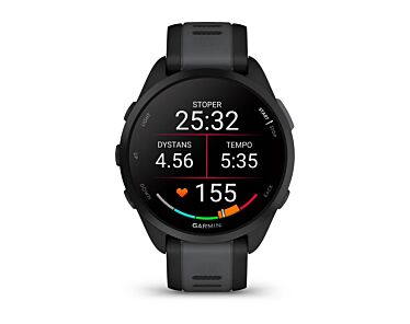 Garmin Forerunner 165 Smartwatch z kopertą 43mm Czarny z paskiem silikonowym w kolorze łupkowej szarości