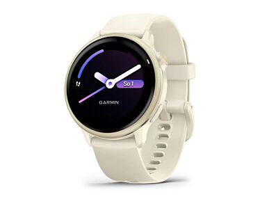Garmin Vivoactive 6 Smartwatch GPS + Cellular z kopertą 42mm w kolorze księżycowego złota z paskiem w kolorze kości
