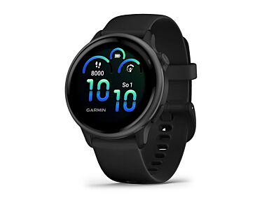 Garmin Vivoactive 6 Smartwatch GPS + Cellular z kopertą 42mm w kolorze łupkowym z paskiem w kolorze czarnym