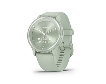Garmin Vivomove Sport Smartwatch z kopertą 40 mm w kolorze jasnomiętowym i silikonowym paskiem ze srebrnymi akcentami