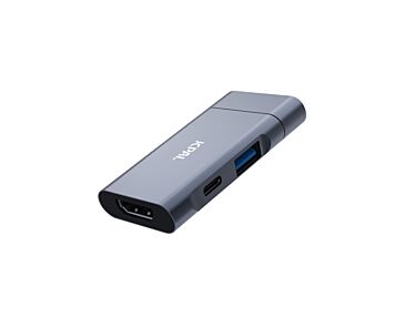JCPal Travel Hub USB-C 3-in-1 HDMI/ USB-A / USB-C - Szary