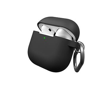 KeyBudz Elevate Keychain Silikonowe etui ochronne do AirPods 4 gen. - Czarne