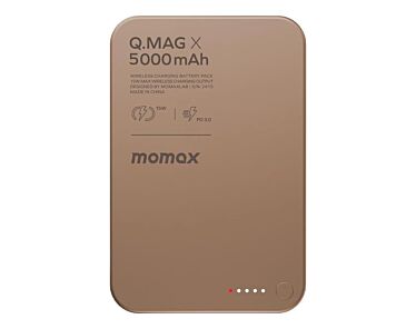 MOMAX Q.Mag X Powerbank magnetyczny 5.000 mAh kompatybilny z MagSafe - Piaskowy