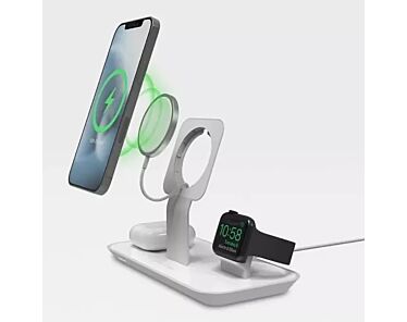 Mophie Snap+ Ładowarka bezprzewodowa 3w1 kompatybilna z MagSafe : 15W - Biała-5.jpg