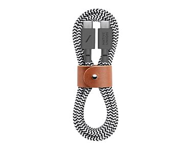 Native Union Belt Cable Kabel USB-C na USB-C 1,2 m - Biało-czarny (zebra)