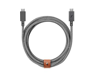 Native Union Belt Cable Pro Kabel USB-C na USB-C 240W 2,4 m - Biało-czarny (zebra)