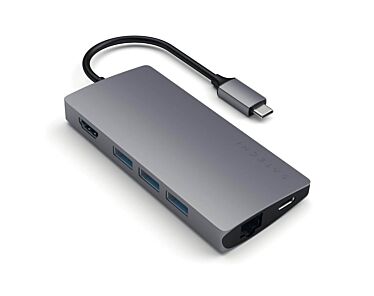 Satechi USB-C Multiport Ethernet V2 HUB - 3xUSB 3.0 / Ethernet / HDMI / USB-C (PD) / SD / microSD / Space Gray (gwiezdna szarość)