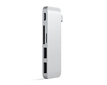 Satechi USB-C Pass Through HUB - 2xUSB 3.0 / USB-C (PD) / SD / microSD / Silver (srebrny)