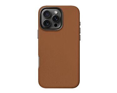 UNIQ Lyden Etui ze skóry ekologicznej do iPhone 16 Pro kompatybilne z MagSafe - Brązowe