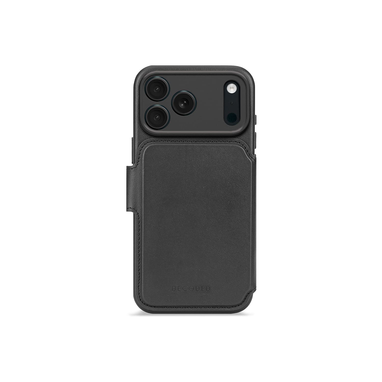 Decoded Leather Detachable Wallet Skórzana obudowa ochronna do iPhone 17 Pro kompatybilna z MagSafe - Czarna
