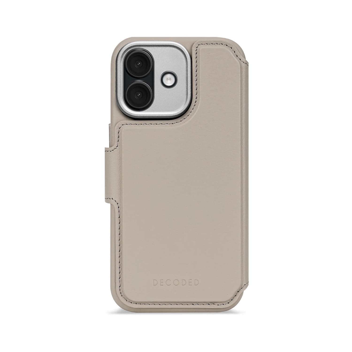 Decoded Leather Detachable Wallet Skórzane etui z portfelem do iPhone 17 kompatybilne z MagSafe - Beżowe