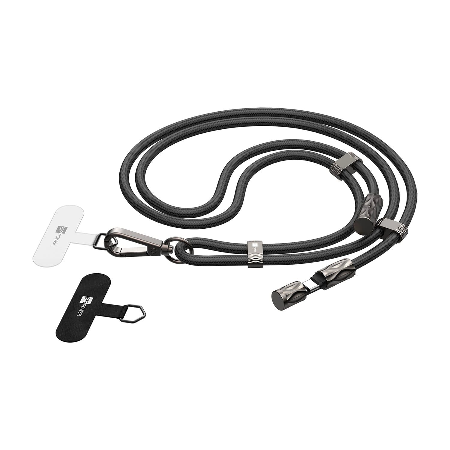 ERPOWER Snake Lanyard Smycz z kablem USB-C do USB-C 240W i blokerem danych 1,5m - Czarna