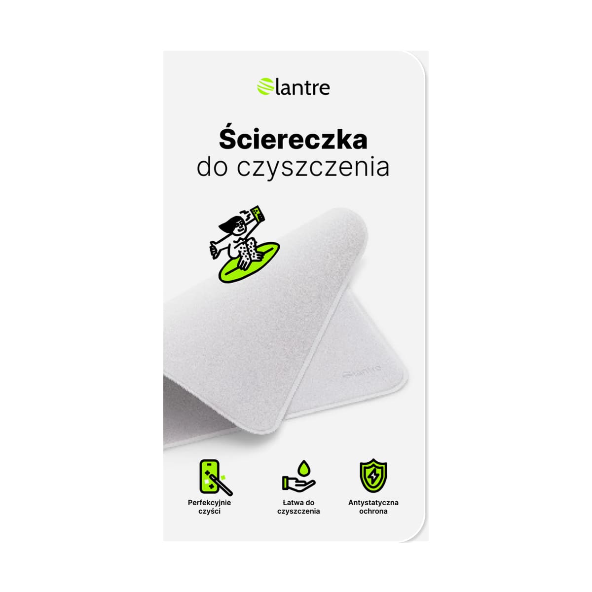 Lantre Ściereczka do czyszczenia ekranów - Biała 