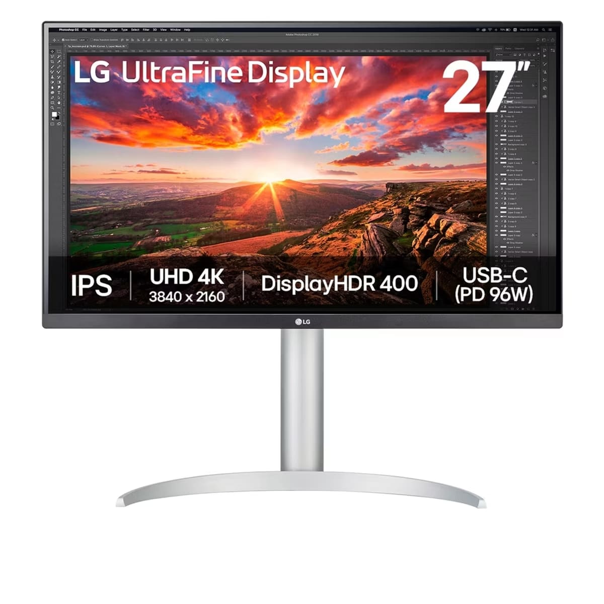 LG Electronics Monitor 27 cali UHD / IPS / USB-C / Vesa DisplayHDR - Srebrny LG Electronics Monitor 27 cali UHD / IPS / USB-C / Vesa DisplayHDR - Srebrny