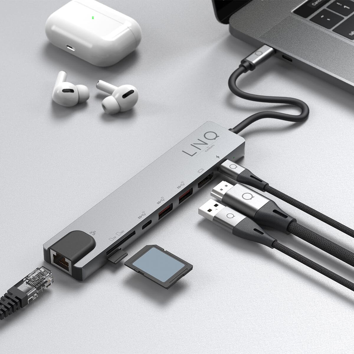 Linq - Hub 8 in 1 USB- C -  dostepne złacza