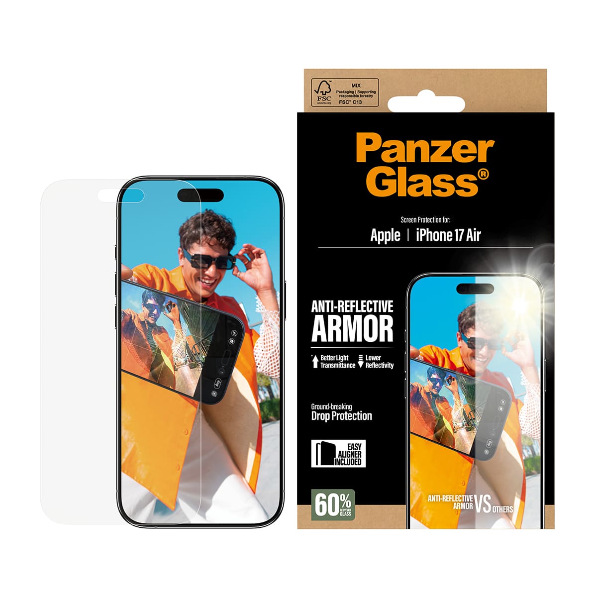 PanzerGlass Armor Anti-Reflective EasyAligner Szkło hartowane do iPhone 17 Air 