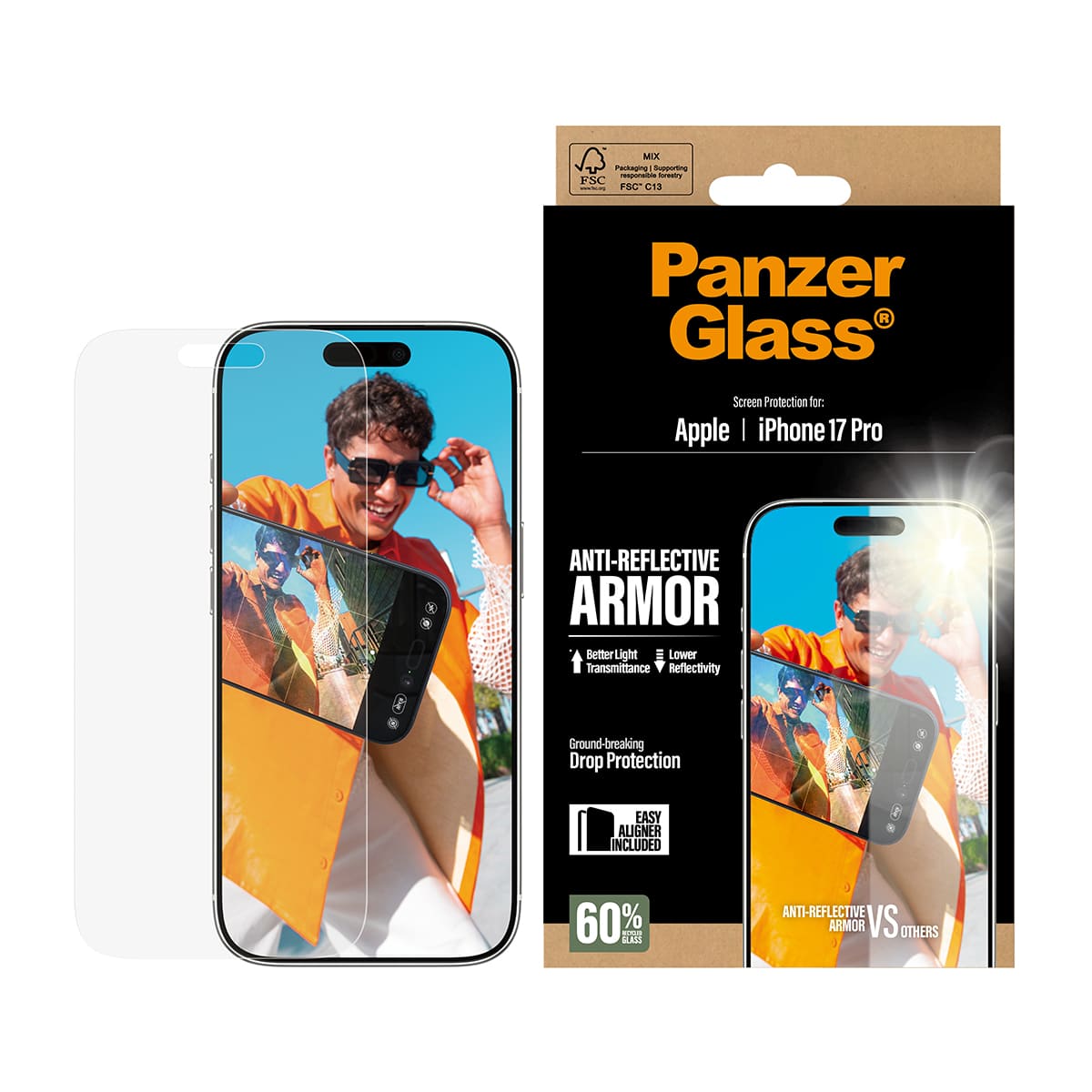 PanzerGlass Armor Anti-Reflective EasyAligner Szkło hartowane do iPhone 17 Pro 