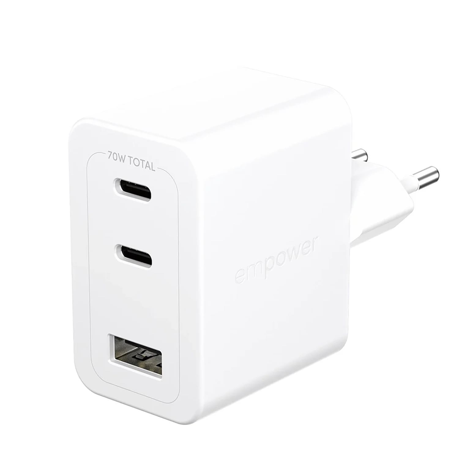 PanzerGlass Empower Turbo Ładowarka sieciowa 70W  2 x USB-C / USB-A - Biała 