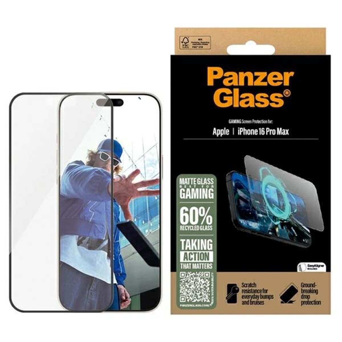 PanzerGlass Gaming Szkło ochronne dla graczy do iPhone 16 Pro Max