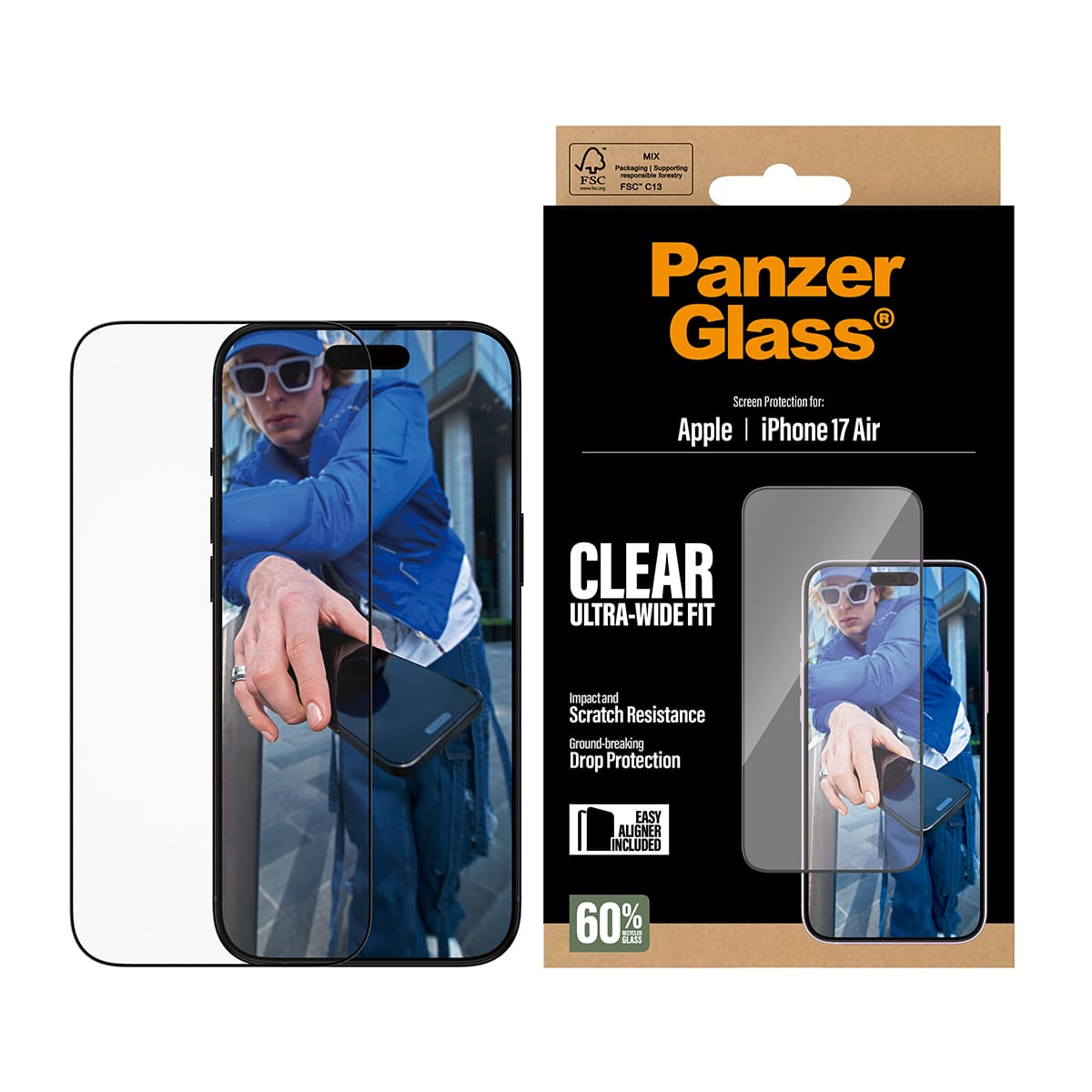 PanzerGlass Ultra-Wide Fit EasyAligner Szkło hartowane do iPhone 17 Air 