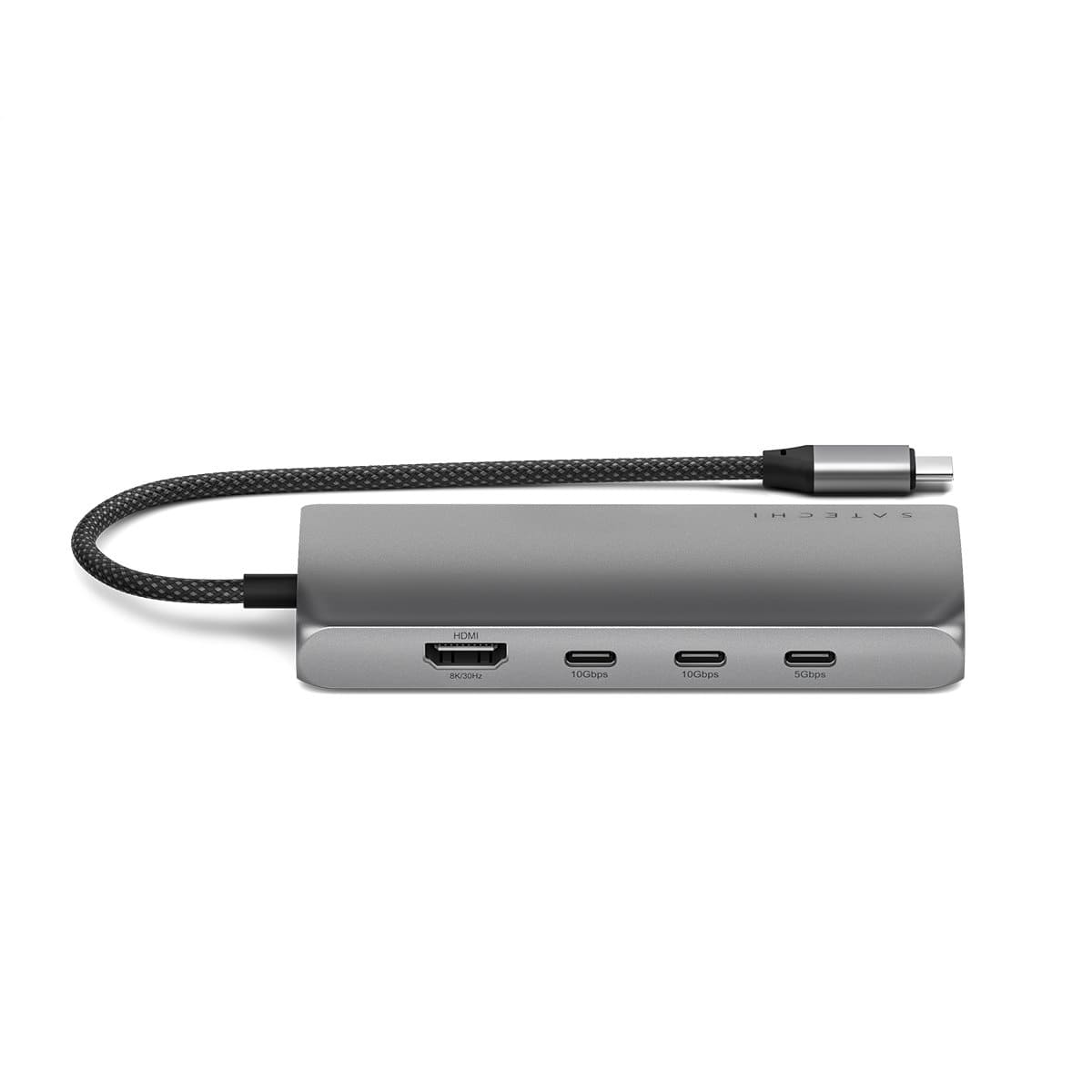 Satechi Multiport Adapter 8K USB-C (USB-C / HDMI / 3x USB 3.2 Gen 2 10Gbps / 1x USB 3.2 Gen 1 5Gbps / czytnik kart SD UHS-II / Ethernet port) - Gwiezdna szarość