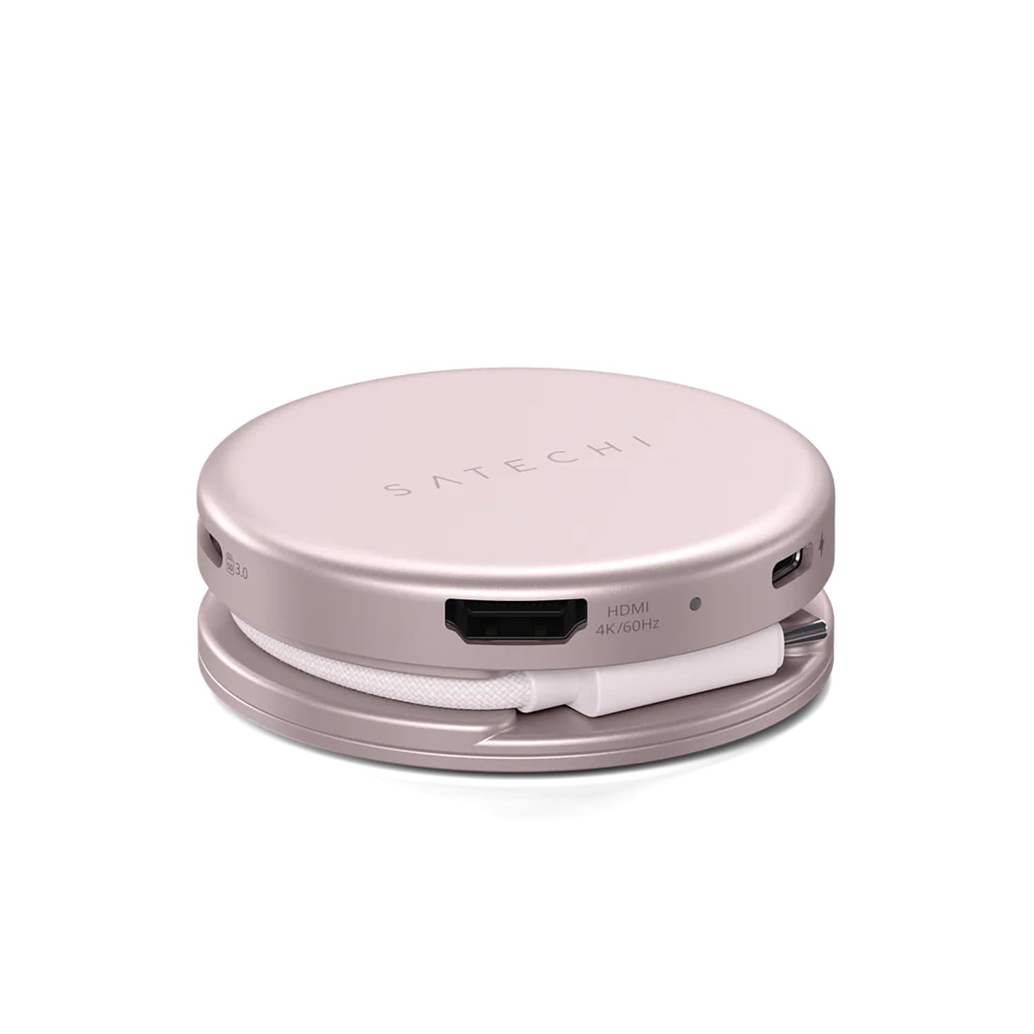 Satechi OntheGo Adapter do urządzeń mobilnych 5w1 (USB-C 5 Gbps / USB-A 5 Gbps / HDMI 4K / czytnik kart SD 104MB/s / USB-C PD passthrough 60W) - Subtelny róż
