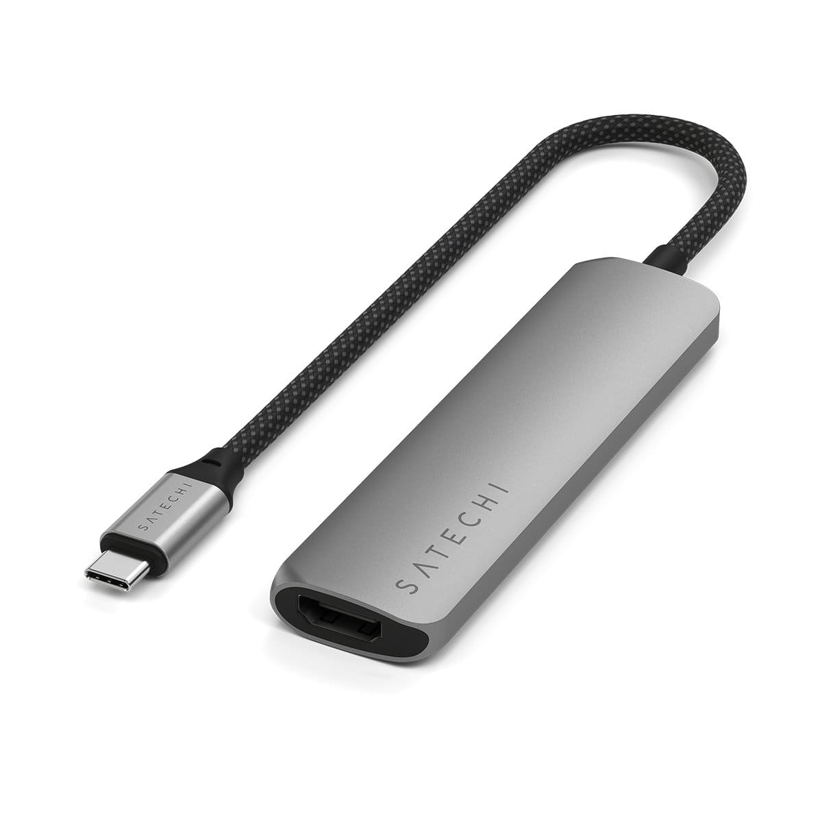 Satechi Slim Multiport Adapter 4K Aluminiowy adapter do urządzeń mobilnych USB-C 4w1 USB-C / 4K HDMI / 2x USB-A - Gwiezdna szarość