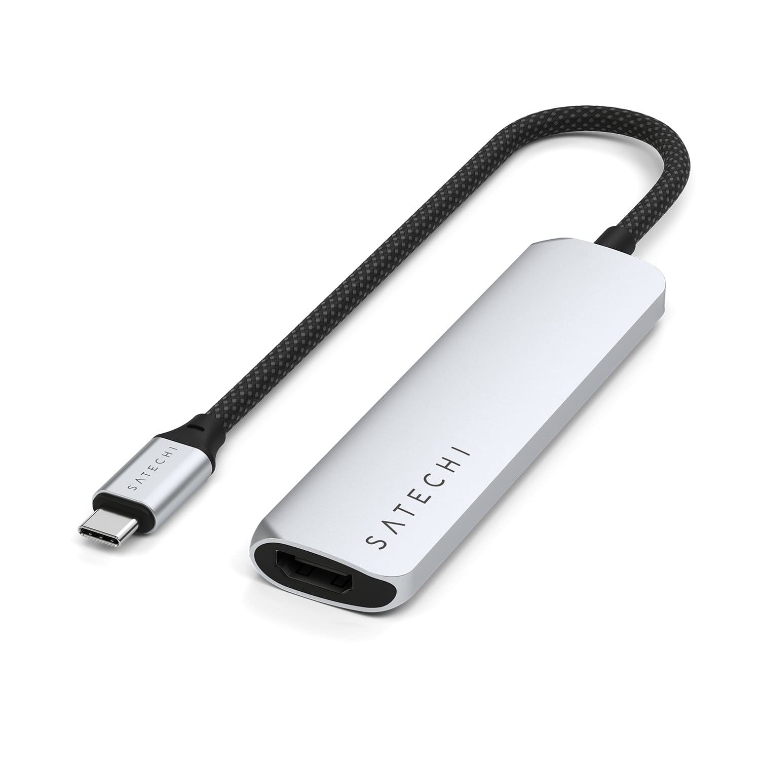 Satechi Slim Multiport Adapter 4K Aluminiowy adapter do urządzeń mobilnych USB-C 4w1 USB-C / 4K HDMI / 2x USB-A - Srebrny