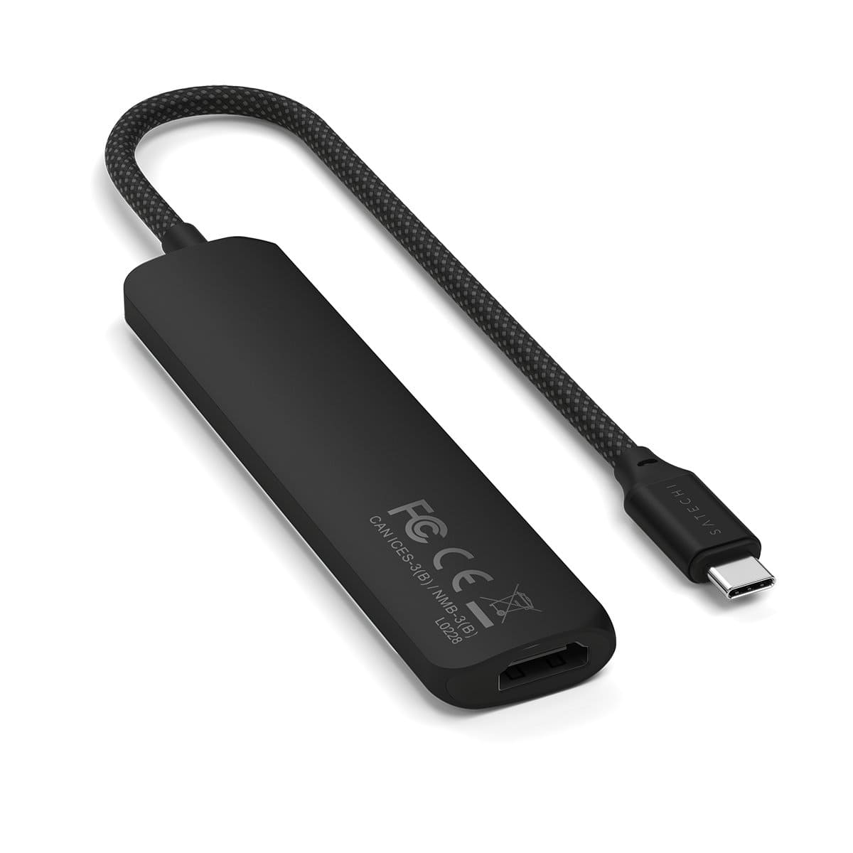 Satechi Slim Multiport Adapter Aluminiowy adapter do urządzeń mobilnych 6w1 USB-C / 2x USB-A / 4K HDMI / czytnik kart micro/SD - Czarny